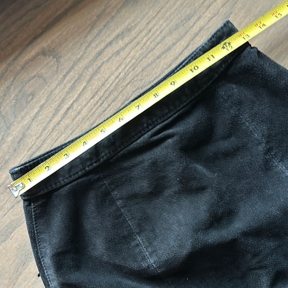 The Limited Vintage Black Suede Leather Skirt Knee-length - Picture 4 of 6